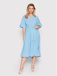 Sukienki - Selected Femme Sukienka codzienna Honda 16083419 Niebieski Regular Fit - grafika 1
