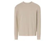 Bluzy sportowe męskie - LIVERGY® Męska bluza z dzianiny żebrowanej (S (44/46), Beżowy) - miniaturka - grafika 1