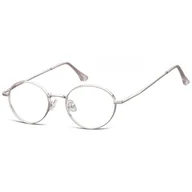 Okulary korekcyjne, oprawki, szkła - Okulary zerówki oprawki korekcyjne medium M299A srebrne - miniaturka - grafika 1
