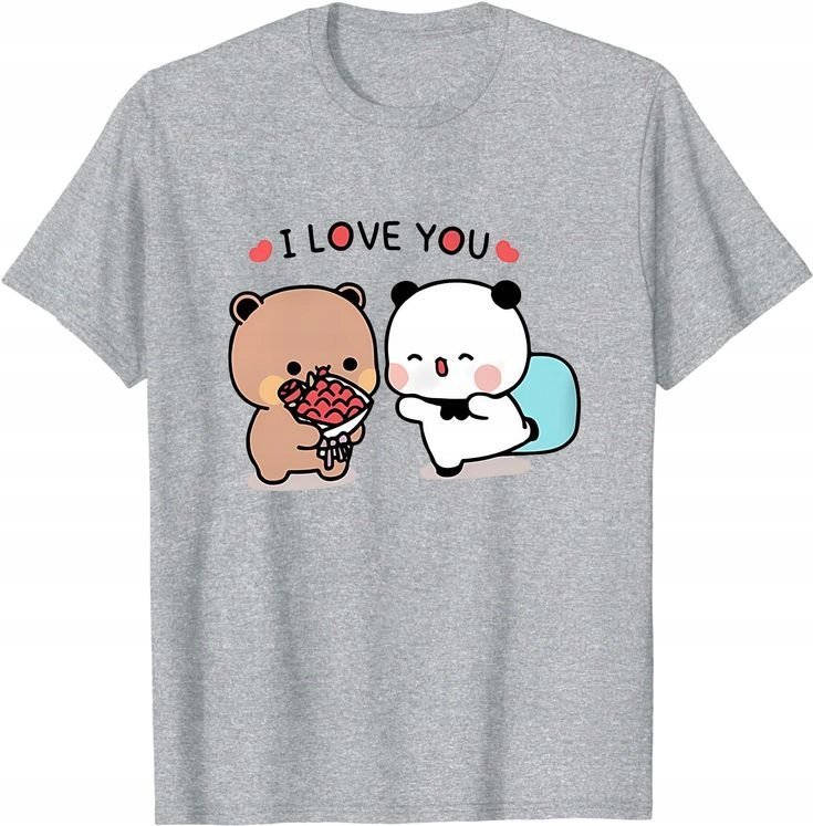 KOSZULKA ŚMIESZNA T-SHIRT Z NADRUKIEM NA WALENTYNKI BUBU DUDU MISIE r. L 36