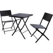 Meble ogrodowe - Saska Garden Zestaw mebli balkonowych stolik i 2 krzesła czarny 1032740 - miniaturka - grafika 1