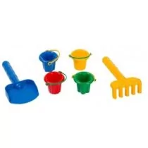Zestaw do piasku łopatka + grabki + wiaderka Macyszyn Toys - Zabawki do piasku - miniaturka - grafika 1
