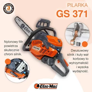 OLEO-MAC GS371 PIŁA SPALINOWA ŁANCUCHOWA  - Piły spalinowe - miniaturka - grafika 3
