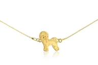 Bransoletki - Bransoletka z psem bichonem złotym na łańcuszku - miniaturka - grafika 1