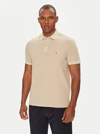 Koszulki męskie - Tommy Hilfiger Polo MW0MW34757 Beżowy Regular Fit - miniaturka - grafika 1