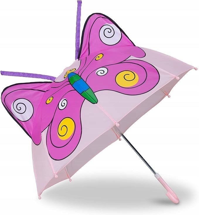 PARASOL DLA DZIECI 3D Z LASKĄ DZIECIĘCY BAJKOWY WYTRZYMAŁY MATERIAŁ LEKKI