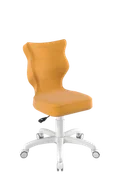 Krzesła obrotowe dla dzieci - Krzesło do biurka żółte musztardowe PETIT 3/4 Velvet - miniaturka - grafika 1