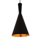 Lampy sufitowe - FOGGI 12A lampa wisząca loft czarna klosz stożek E27 - miniaturka - grafika 1