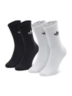 Skarpetki damskie - Adidas Zestaw 2 par wysokich skarpet unisex Ruffle Crw 2Pp HC9532 Czarny - miniaturka - grafika 1