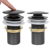 Korki do umywalek - shumee Korek klik klak bez przelewu szary 6,4x6,4x9,1 cm - miniaturka - grafika 1