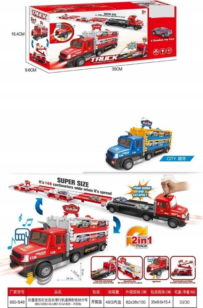 Ramiz Ciężarówka z Wyrzutnia 2w1 + Akcesoria Niebieska