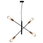 Lampy sufitowe - vidaXL Żyrandol z żarówkami żarnikowymi, 2 W, czarno-miedziany, E27 - miniaturka - grafika 1