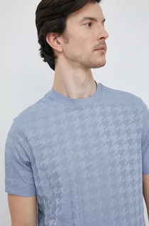 Koszulki męskie - Emporio Armani t-shirt bawełniany kolor niebieski wzorzysty - grafika 1