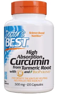 Doctor's Best - Ekstrakt z Korzenia Kurkumy + BioPerine, 500mg, 120 kapsułek - Suplementy naturalne - miniaturka - grafika 12