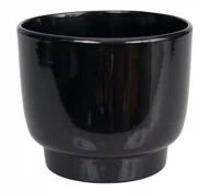 Donice - Osłonka ceramiczna na kwiaty czarna 15 x 13 cm - miniaturka - grafika 1