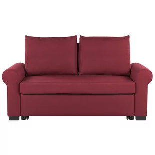 Beliani Sofa rozkładana burgundowa SILDA - Sofy i kanapy - miniaturka - grafika 1