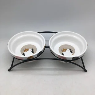 Yarro International YARRO MISKA CER DLA KOTA PODWÓJNA 13x5cm - Miski dla kotów - miniaturka - grafika 1