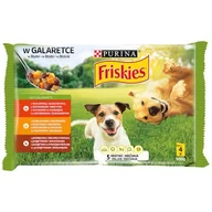 Mokra karma dla psów - FRISKIES Karma dla psów wołowina kurczak i jagnięcina w galaretce 4x100g - miniaturka - grafika 1