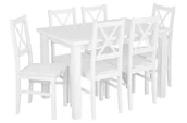 Stoły z krzesłami - Zestaw Biały Stół 120x80 + Krzesła Twarde Siedzisko Z071 - miniaturka - grafika 1