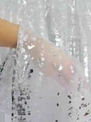 Firany - FIRANA Z WOALU ZE SREBRNYM WZOREM FIRANKA GOTOWA NA TAŚMIE DO SALONU 250CM - miniaturka - grafika 1