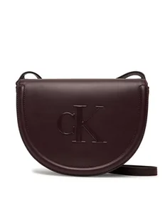 Calvin Klein Torebka Bold Ck Saddle Crossbody LV04F3221G Bordowy - Torebki damskie - miniaturka - grafika 1