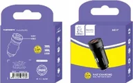 Ładowarki samochodowe - Ładowarka Vega ŁADOWARKA SAMOCHODOWA 2,4A CZARNA DENMEN 2400mA DUAL 2XUSB DZ17> - miniaturka - grafika 1
