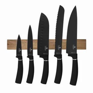 ZESTAW 5 NOŻY KUCHENNYCH Z LISTWĄ BERLINGER HAUS BH-2885 MATTE BLACK - Noże kuchenne - miniaturka - grafika 1