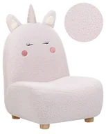 Fotele i pufy dla dzieci - Fotel dziecięcy jednorożec teddy różowy LULEA - miniaturka - grafika 1
