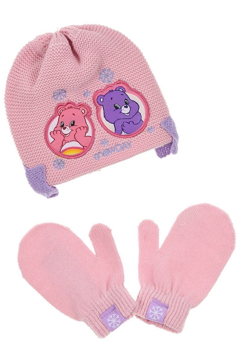 Czapka zimowa i rękawiczki dla niemowlęcia Care Bears różowa rozmiar 48 cm