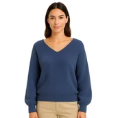 Swetry damskie - Sweter Damski Elegancki Włoski Niebieski - miniaturka - grafika 1