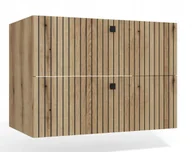 Szafki łazienkowe - Wisząca szafka 80 cm ryflowana dąb evoke - Modi 4X - miniaturka - grafika 1