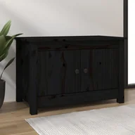 Szafki na buty - Szafka na buty czarna 70x38x45,5 cm lite drewno sosnowe - miniaturka - grafika 1