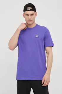 Koszulki męskie - Adidas Originals Originals t-shirt bawełniany Adicolor kolor fioletowy gładki - grafika 1