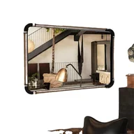 Lustra - Lustro naścienne, styl industrialny vintage, solidna konstrukcja, rozmiar 90x60cm, brąz90x60cmin Język niemiecki zostałby przetłumaczony jako "Brąz90x60cm" w języku niemieckim - miniaturka - grafika 1