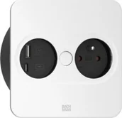 Gniazdka elektryczne - Bachmann TWIST 2 1xUTE 1xUSB A/C 22W 2,0m AEH RAL9010 30GE hoekig - miniaturka - grafika 1