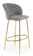 Taborety i hokery - Szary tapicerowany hoker na złotej podstawie H4-M04 - miniaturka - grafika 1