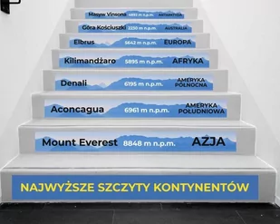 Naklejki na schody: Najwyższe Szczyty Kontynentów - Pomoce naukowe - miniaturka - grafika 1