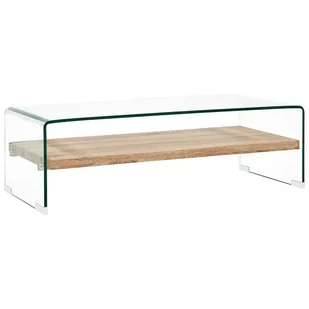 vidaXL Stolik kawowy, przezroczysty, 98 x 45 x 31 cm, szkło hartowane - Ławy i stoliki kawowe - miniaturka - grafika 1