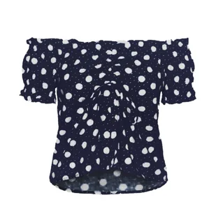 Bluzka damska Vero Moda Jesmilo hiszpanka w kropki lniana-L - Bluzki damskie - miniaturka - grafika 1