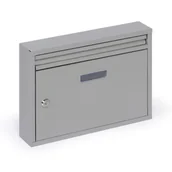 Skrzynki na listy - Skrzynka pocztowa, odpowiednia do montażu, 240 x 320 x 60 mm, srebrna - miniaturka - grafika 1