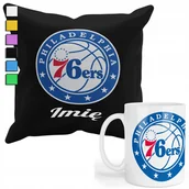 Gadżety dla niej i dla niego - ZESTAW KUBEK + POSZEWKA Z NADRUKIEM-DLA FANA NBA PHILADELPHIA 76-ERS +IMIĘ - miniaturka - grafika 1
