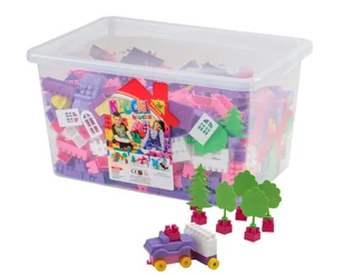 Klocki KONSTRUKCYJNE pojemniku dla dziewczynki 700 ELEMENTÓW PRODUKT POLSKI - Klocki - miniaturka - grafika 1
