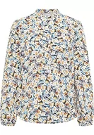 Bluzki damskie - usha Damska bluzka z kwiatowym nadrukiem, granatowa różowa, wielokolorowa, M - miniaturka - grafika 1