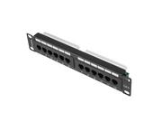 Wtyczki i adaptery - LANBERG Patch Panel 12 Port 1U 10 cali kategoria 6 czarny PPU6-9012-B - miniaturka - grafika 1