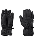 Rękawiczki - Jack Wolfskin Unisex dziecięce rękawiczki Easy Entry GLOVE K z palcami, czarne, 152 - miniaturka - grafika 1