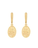 Kolczyki - Złote kolczyki z medalionami - miniaturka - grafika 1