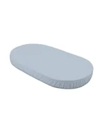 Prześcieradła dla dzieci - Waldin Prześcieradło z bawełny organicznej 123x73cm do dużego owalnego łóżeczka 7w1 niebieski - miniaturka - grafika 1