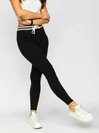 Spodnie sportowe damskie - Czarno-białe spodnie dresowe damskie Denley CYF803NM - miniaturka - grafika 1