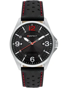 Zegarek Zegarek Perfect W120-02 męski perforowany pasek - Zegarki męskie - miniaturka - grafika 1