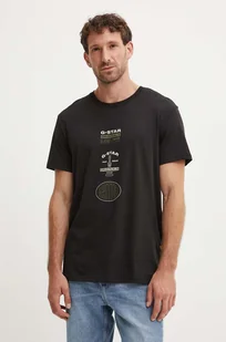 G-Star Raw t-shirt bawełniany męski kolor czarny z nadrukiem D25083-C506 - Koszulki męskie - miniaturka - grafika 1